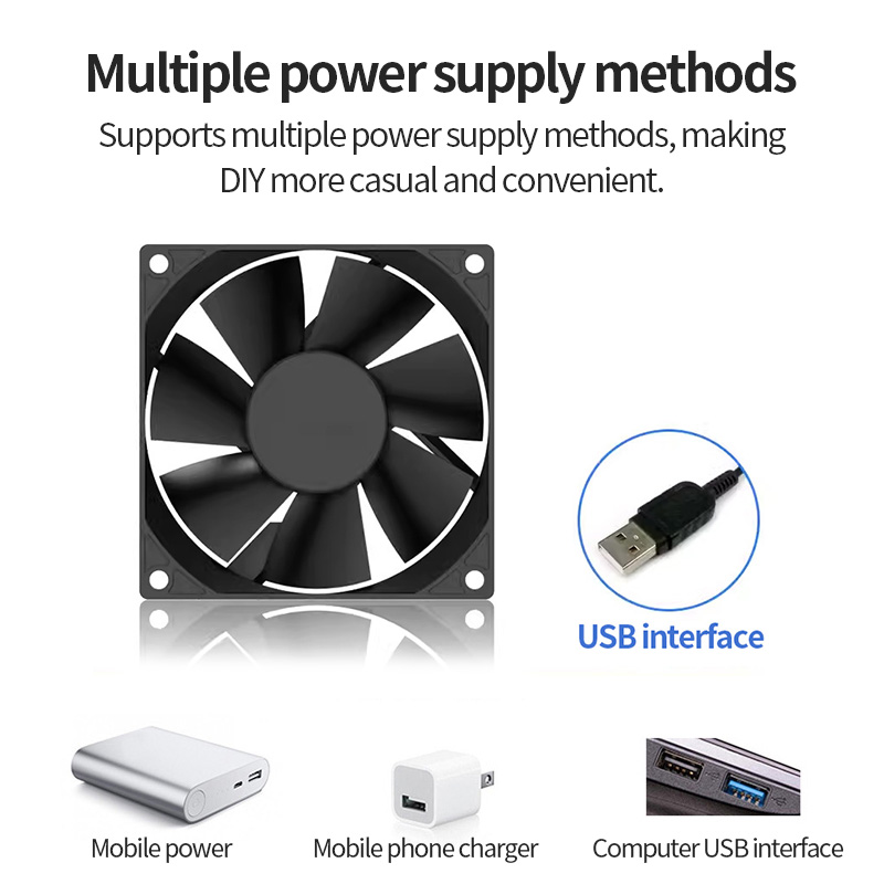 Teucer USB-betriebener Computer-PC-Gehäuselüfter, 120 mm, 5 V, leiser Gehäusekühler für Router, TV, Katzenkühlung, Schrauben, Schutznetz, 8/12/14 cm