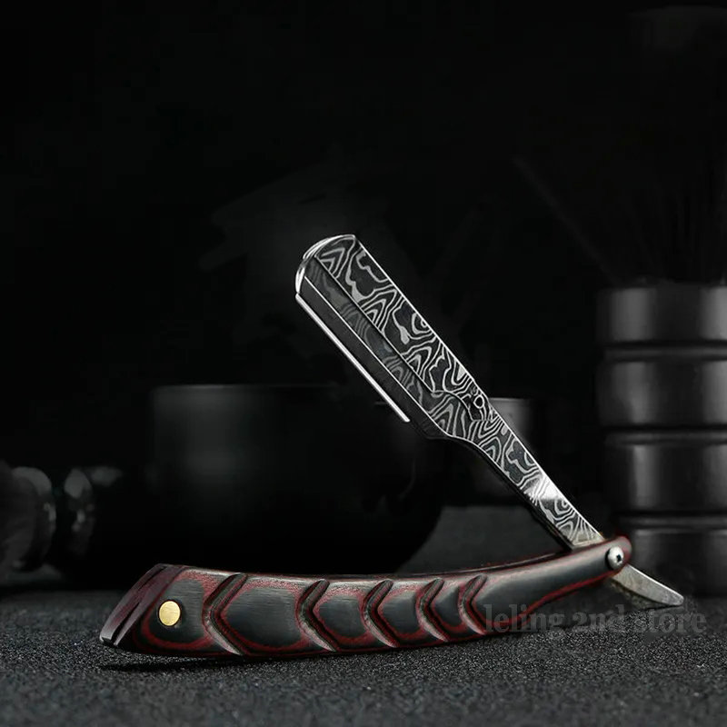 Mannen Professioneel Handmatig Scheerapparaat Rechte Rand Roestvrij Staal Kapper Scheermes Opvouwbaar Scheren Scheren Baard Cutter Gift