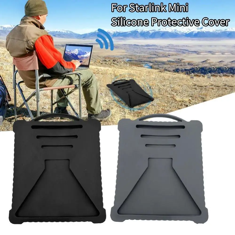   Para StarLink Mini cubierta protectora de silicona cubierta protectora de antena receptora de señal de viaje al aire libre