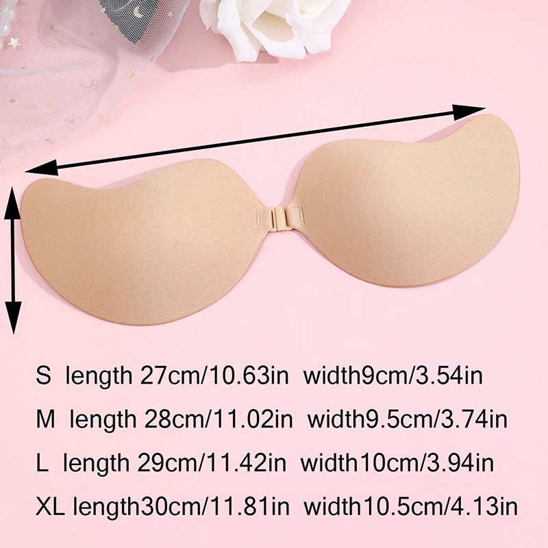 Reggiseno adesivo invisibile da 1 pezzo, accessorio per lingerie senza cuciture senza spalline con potenziatore convesso