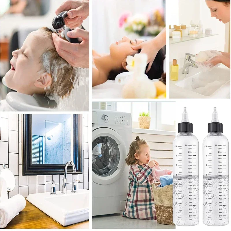 5 Chiếc 30-250Ml Tốt Nghiệp Trong Suốt Nhựa Dẻo Bình Rỗng Nhọn Mũi Chai Tinh Dầu Thả Chai Mẫu Lỏng Bình du Lịch Lọ