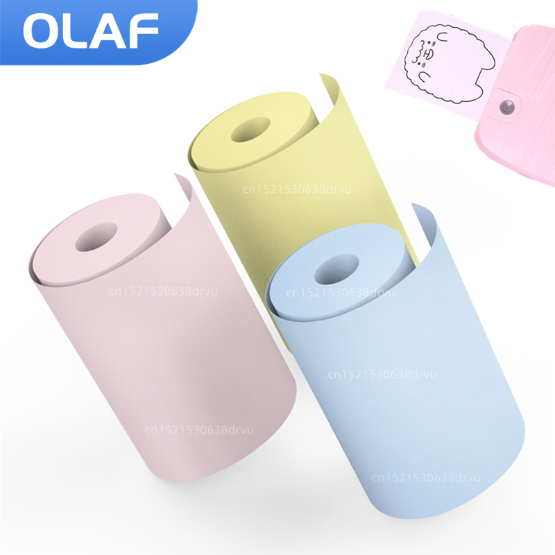 Samoprzylepna naklejka papierowa Kolorowa rolka papieru termicznego do mini drukarki Papier do natychmiastowego drukowania dla dzieci HD