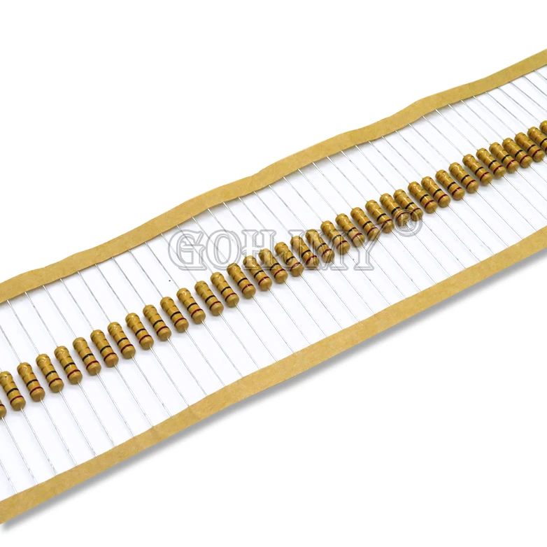20 piezas resistencias de película de carbono 1W 5% 1R-10M 1K 10K 4K7 20K 100K 200K 560K 1M 3M3 Ohm resistencia de anillo de Color 10R 47R 100R 220R 500R