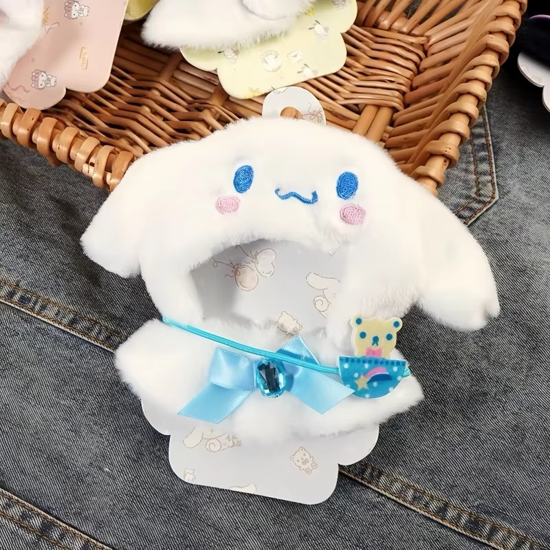Labubu capa falda traje fiesta sentada Sanrio Hello Kitty ropa los monstruos vinilo Labubu traje ropa sombrero accesorio regalo juguete