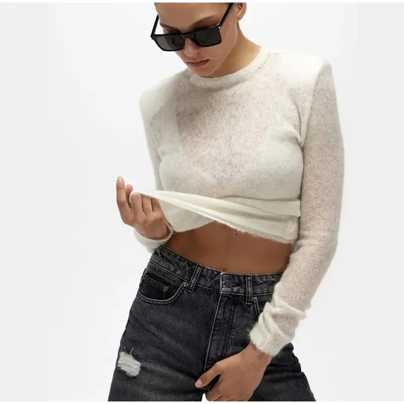 Frauen Elegante Weiche Frauen Gestrickte Pullover Pullover Dame Casual Rundhals Langarm Pullover 2024 Frühling Herbst Weibliche Outwear