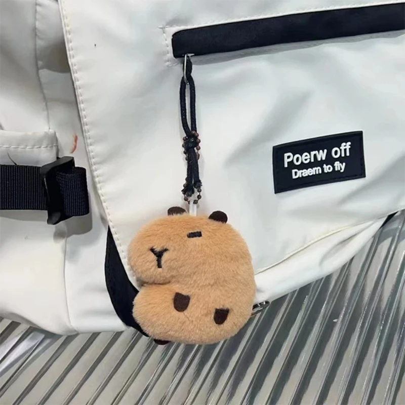 Creative Soft ตุ๊กตาสัตว์ Capybara ตุ๊กตา Plush Star Squeak ของเล่นการ์ตูนกระเป๋าจี้ Key CHAIN กระเป๋าเป้สะพายหลังกระเป๋ารถ Key RING