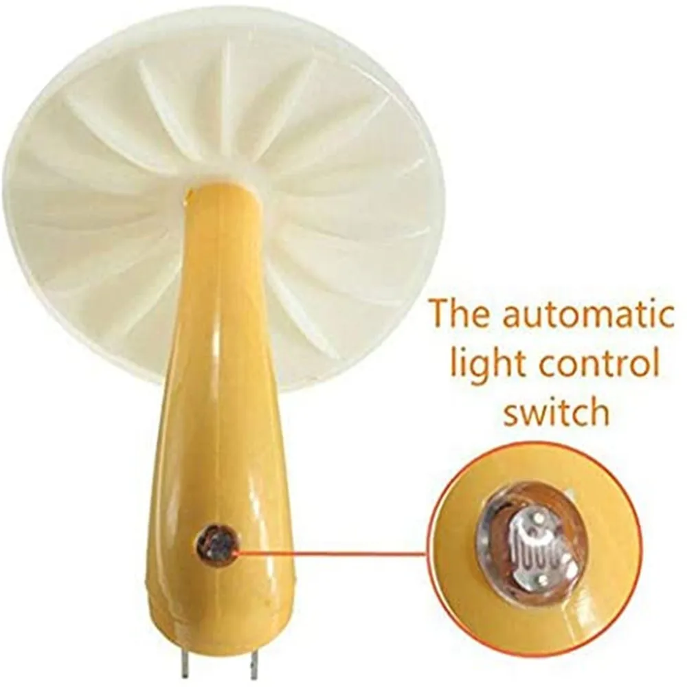 Light Sensor เห็ดรูปร่างโคมไฟกลางคืนตกแต่งห้องนอนโคมไฟติดผนังสําหรับห้องเด็กคริสต์มาสของขวัญโคมไฟข้างเตียง US/EU Plug