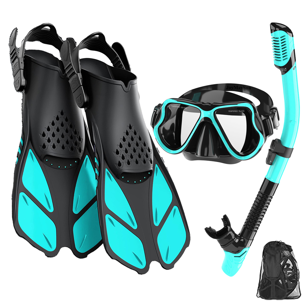 Maska Fin Snorkel Set Sprzęt do snorkelingu dla dorosłych z panoramicznym widokiem Maska przeciwmgielna Trek Fins Dry Top Snorkel i torba na sprzęt