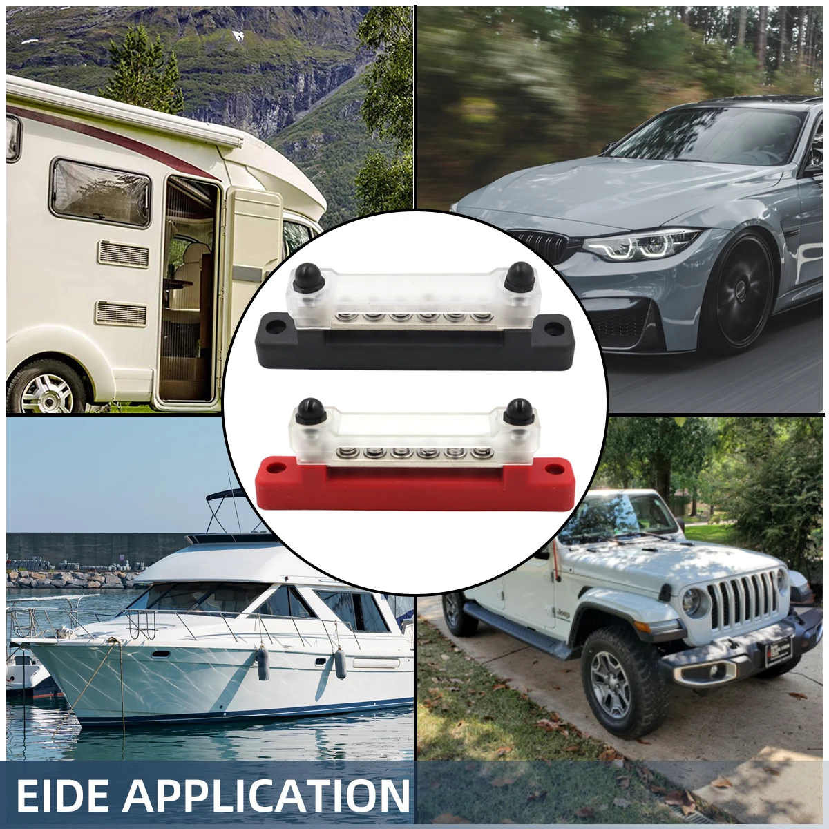 M6 12V バスバー 1/4 インチ配電ブロック 150A 電気端子台バスバートラックボート車キャンピングカー RV