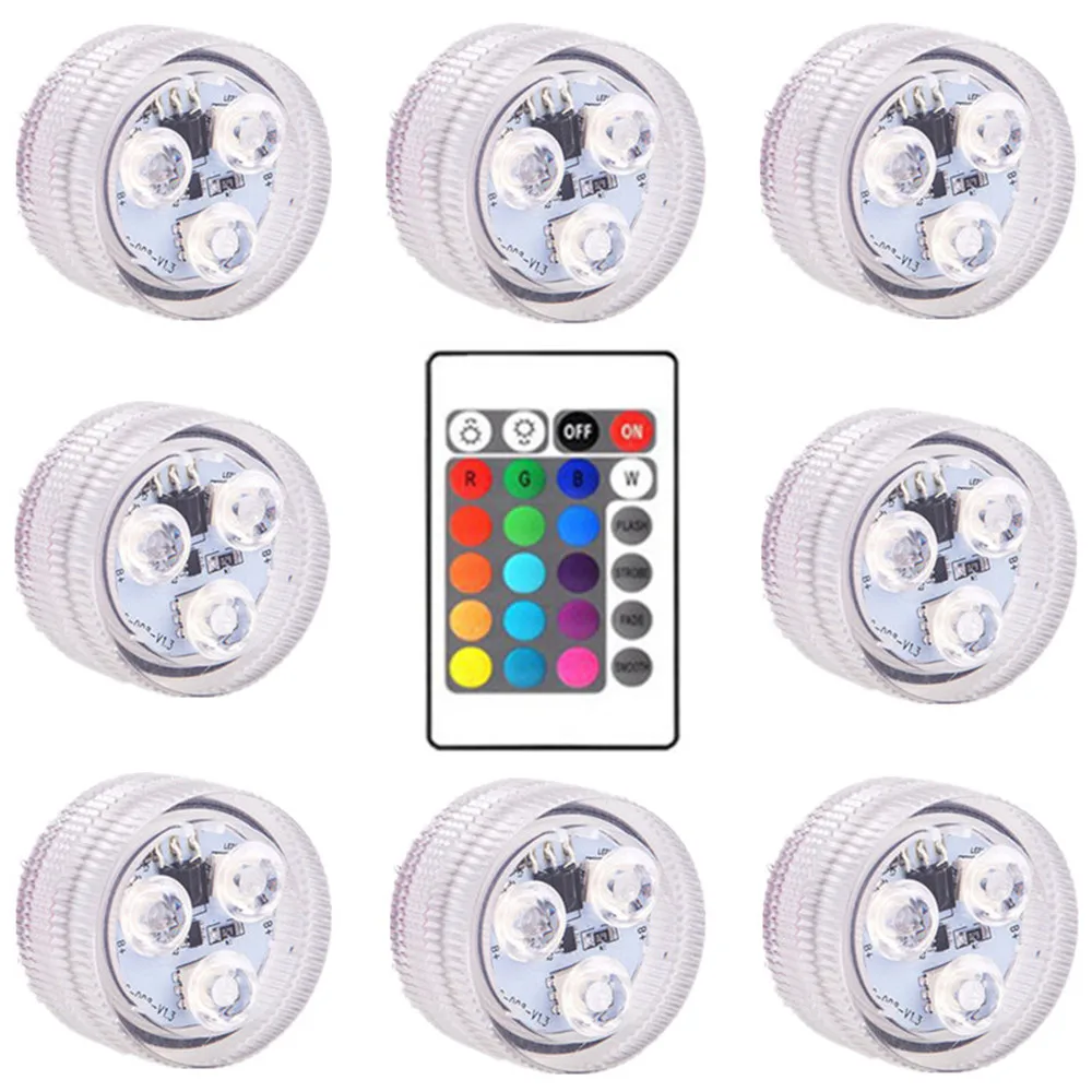 3 LED podwodne światło 16 kolorów RGB IP68 wodoodporne akcesoria do basenu lekkie zewnętrzne światła podwodne do wazonu stawowego