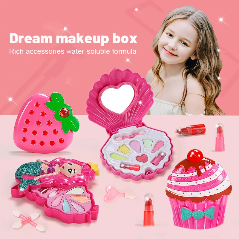 Simulation Mädchen Pretend Prinzessin Make-Up Spielzeug Spielen Haus kinder Kosmetik Lippenstift Lidschatten Set Für Kinder Party Cosplay Spiel