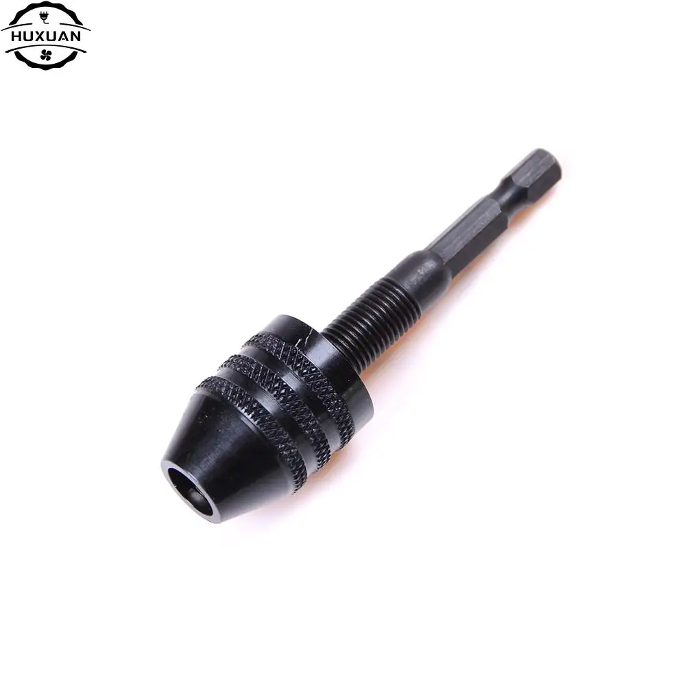Mới Móc Khóa Mũi Khoan Chuck Tua Vít Tác Động Điều Khiển Bộ Chuyển Đổi 1/4 "6.35Mm Chuôi Lục Giác Khoan Dụng Cụ Điện Đen 0.3-6.5Mm