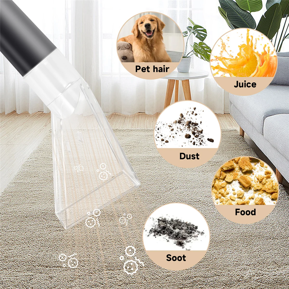Extractor Tool Large Clear for Upholstery & Carpet Cleaning, Car Detailing Vacuum Wand for Portable Extractors B