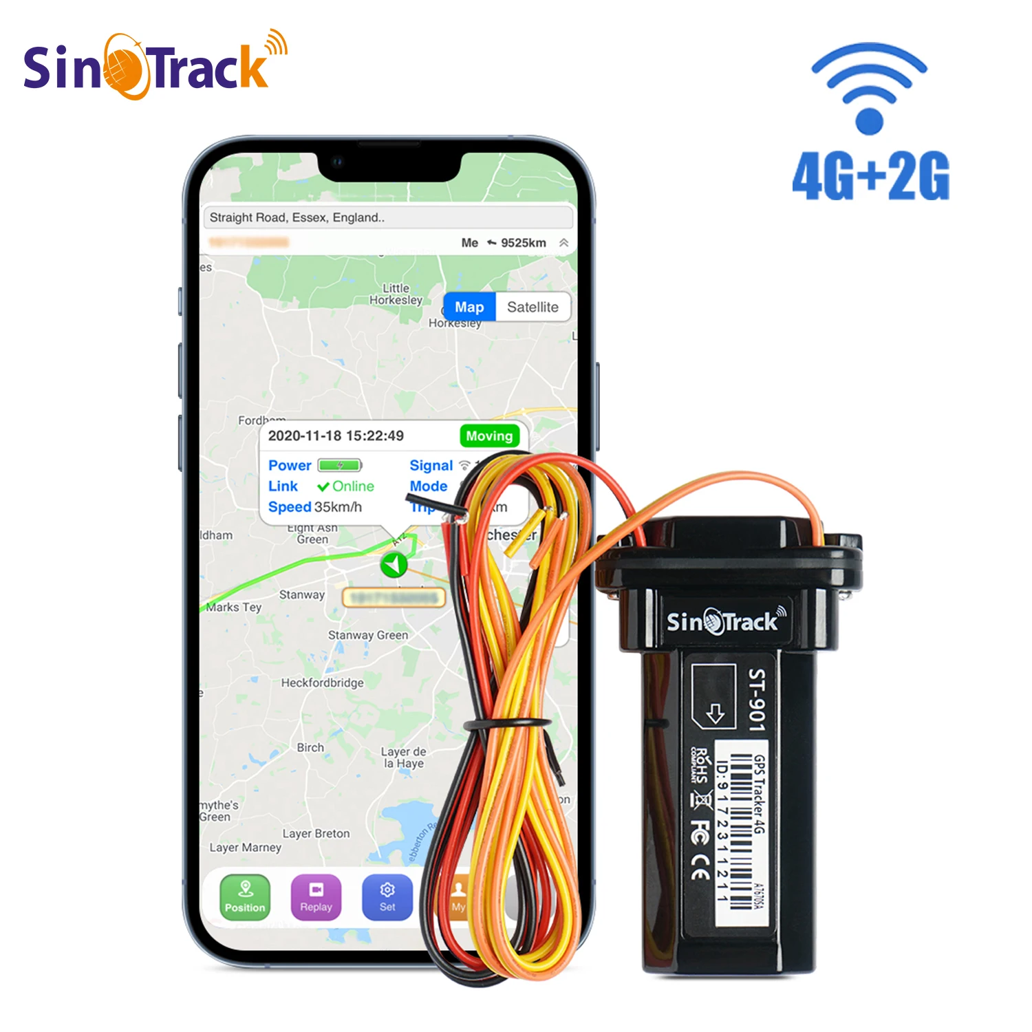Mini rastreador 4G ST-901L, batería integrada resistente al agua, GPS para vehículo, dispositivo gps, motocicleta con software de seguimiento en línea