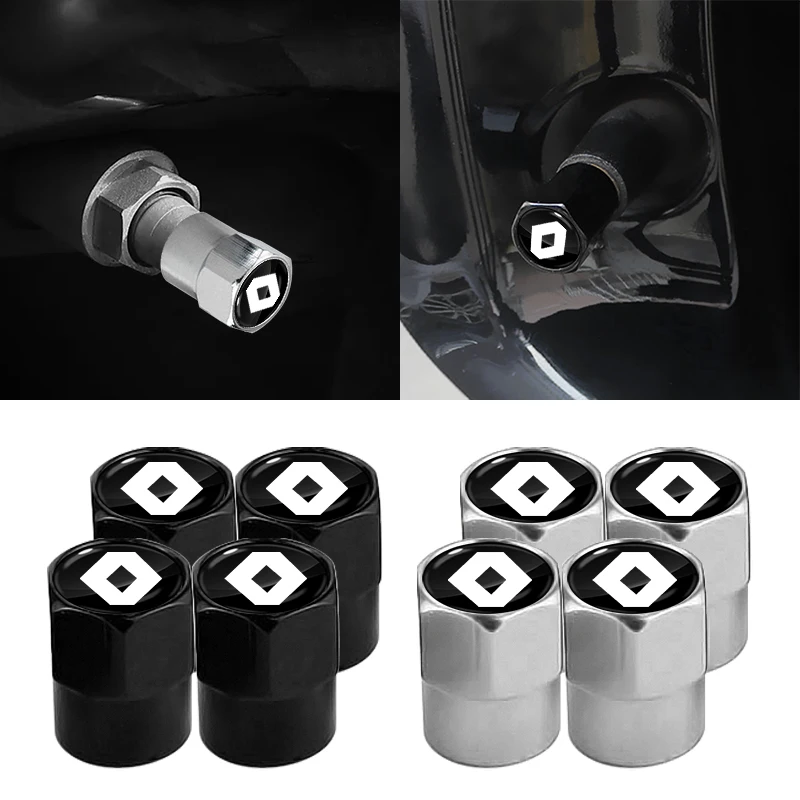 ใหม่ 4 ชิ้นรถล้อยางวาล์ว Caps Air Stem ครอบคลุมอุปกรณ์เสริมสําหรับ Renault Koleos Clio Laguna 2 Megane 2 3 Duster Logan Captur