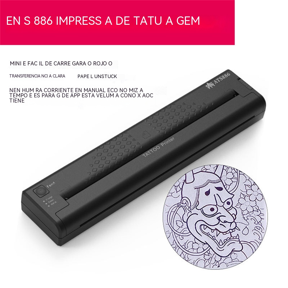 Máquina impresora de transferencia de plantillas de tatuaje ATS886, impresora de tatuajes, fabricante de plantillas térmicas portátil, fotocopiadora de impresión de dibujo de fotos