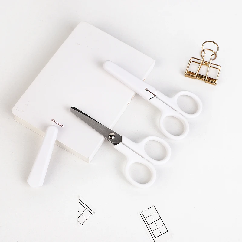 MOHAMM 1 PC Mini Portable White Scissor Cutter for Paper Handwork Students Stationery Scrapbook Journal Tool