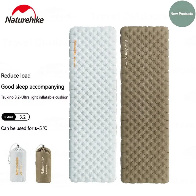 Надувной матрас для кемпинга Naturehike 3,2/5,8 R Value, сверхлегкие коврики для кемпинга, портативный складной матрас для сна, кровать