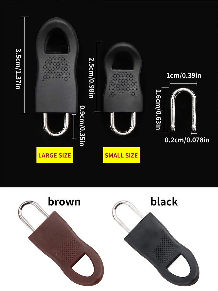 8/10pcs เปลี่ยนหัวซิปเครื่องมือ-ฟรีซิปแบบถอดได้ PULLER สําหรับกระเป๋าเดินทางกระเป๋านักเรียน End Fit เชือกแท็กเสื้อผ้า ZipFixerBroken