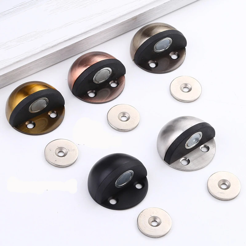 สแตนเลสสตีลแม่เหล็กประตู Punch-ฟรีประตู Touch แม่เหล็กดูดยาง Semi-circle Anti-collision ประตู