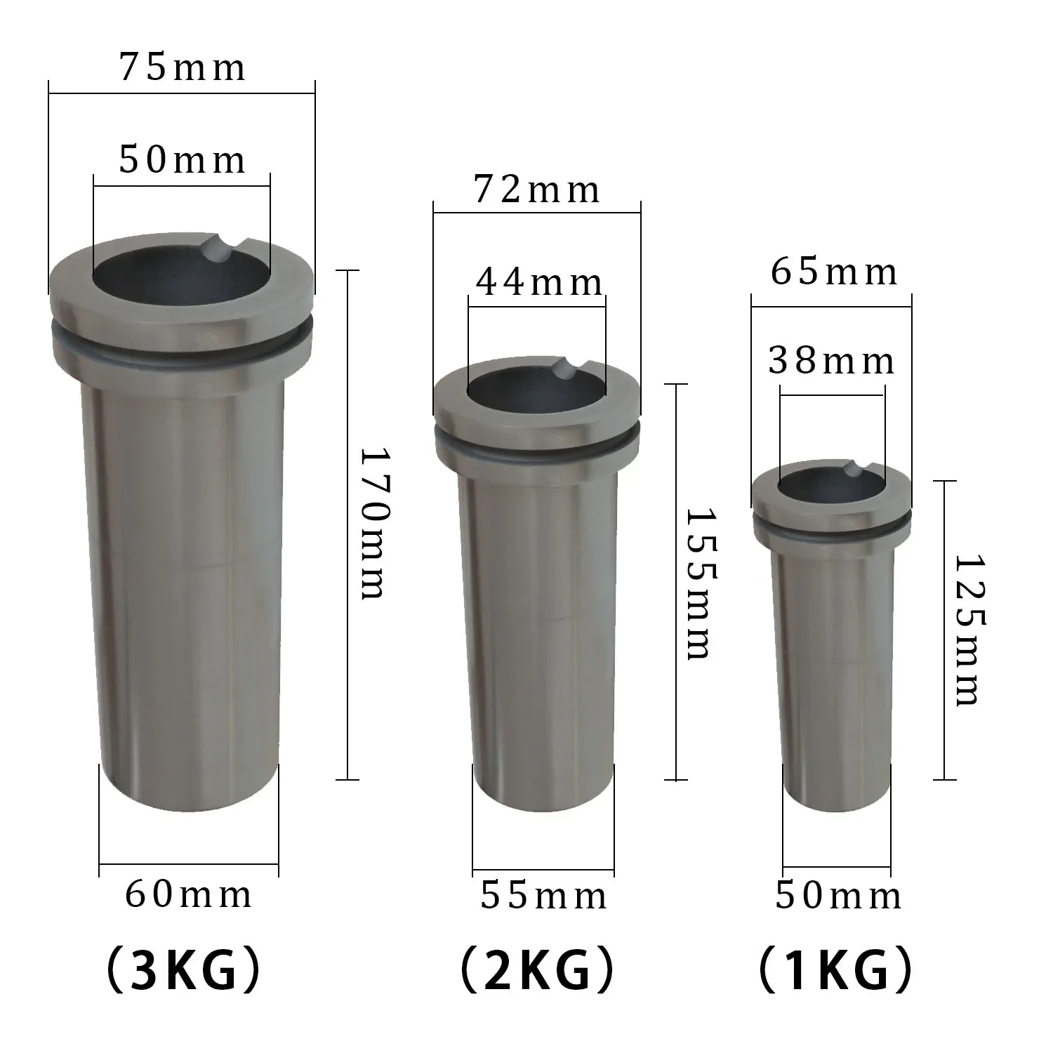 Cregiolo di grafite da 1/2/3 kg Accessori per forno di fusione dell'oro Crogioli per fusione di gioielli Strumenti e attrezzature per fusione di gioielli