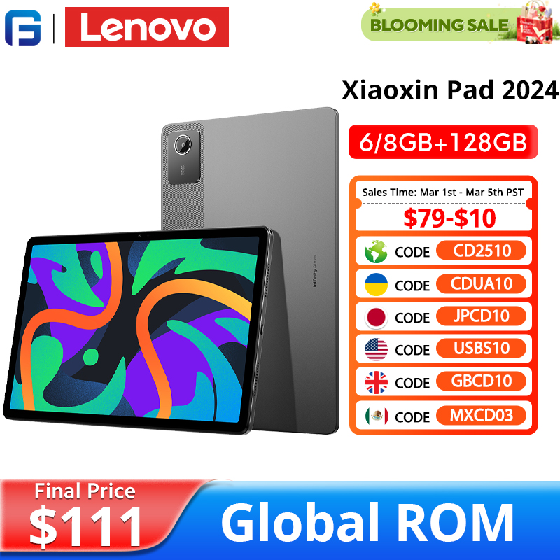 Global Firmware Lenovo Xiaoxin Pad 2024 Tablet 6GB 8GB 128GB 256GB 11" Display Qualcomm Snapdragon 685 WIFI 7040mAh Android Tab
