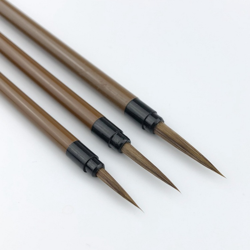 3Pcs/Set Weasel Hair Caligraphy Brush Small Regular Script Hook Line Pen Chinese Writing Brush Watercolor Paint Brush Fineliner