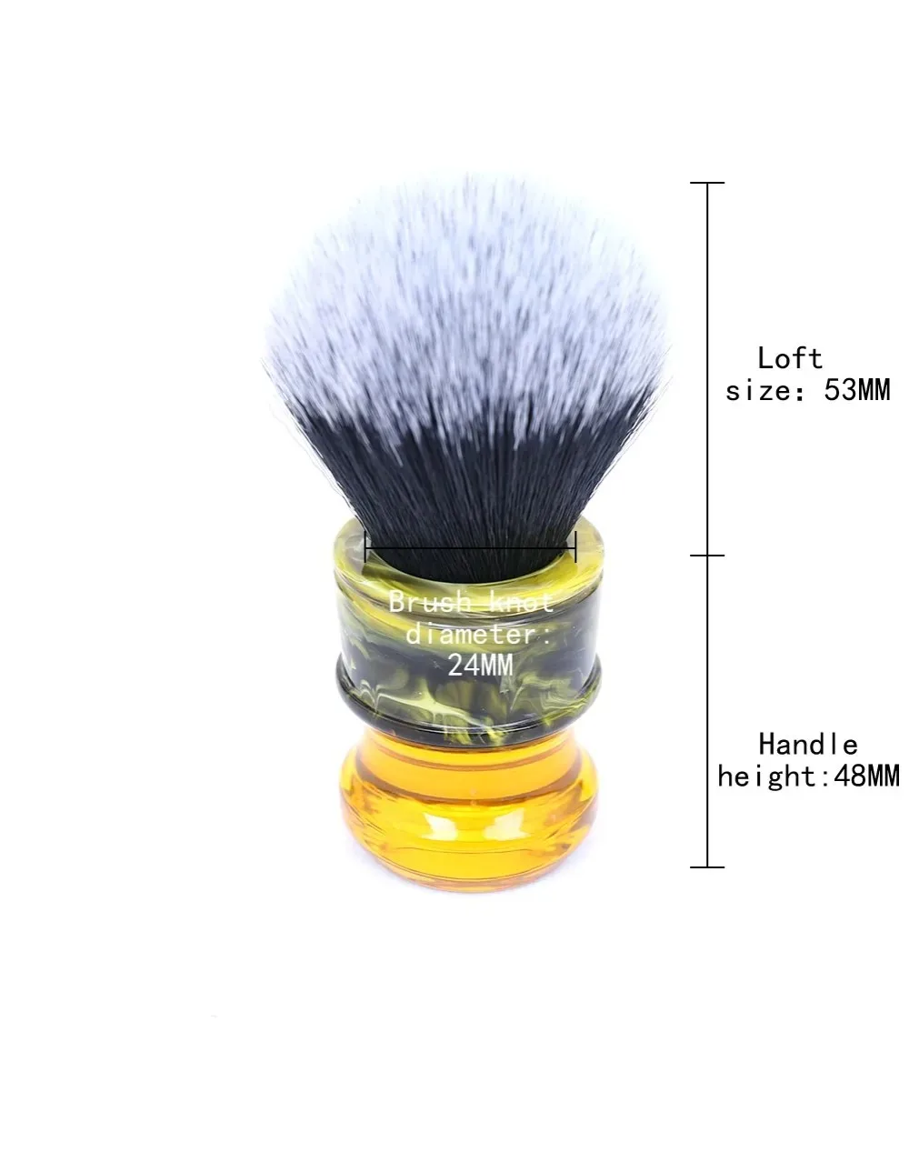 Yaqi 24MM Men Wet Shave Brushes Sagrada Familia Black/White Tuxedo Synthetic Fibre Resin Handle