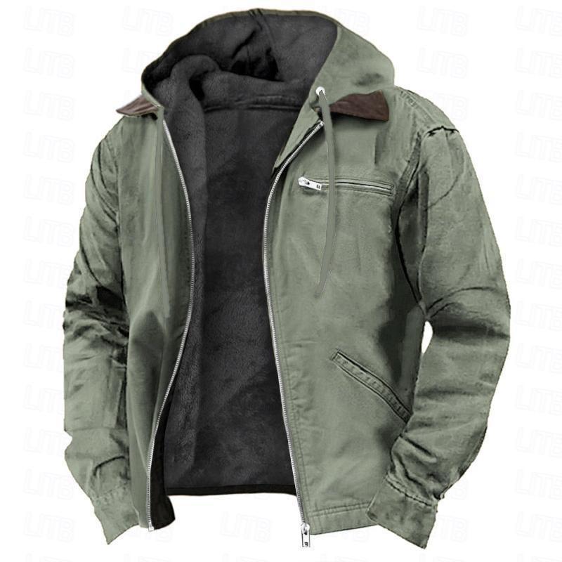 Otoño Invierno de los hombres Casual con capucha cremallera sólido forro polar chaquetas cálidas masculino Multi bolsillos al aire libre sudaderas con capucha abrigos prendas de vestir exteriores