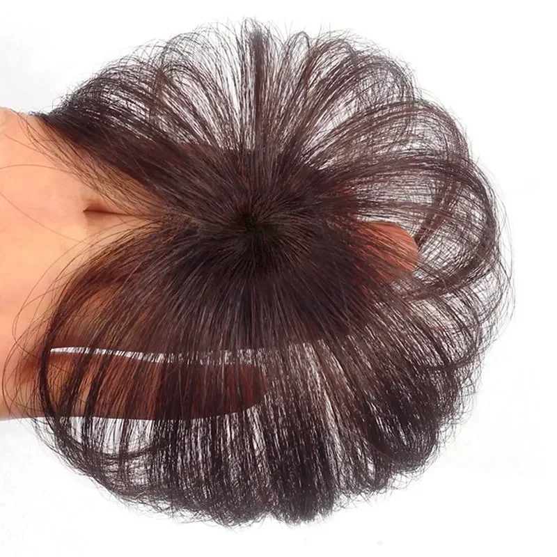 6x6 leve superior reparação de cabelo humano toppers natural peruca 2 clipes na extensão para aumento do volume do cabelo 15cm 20cm