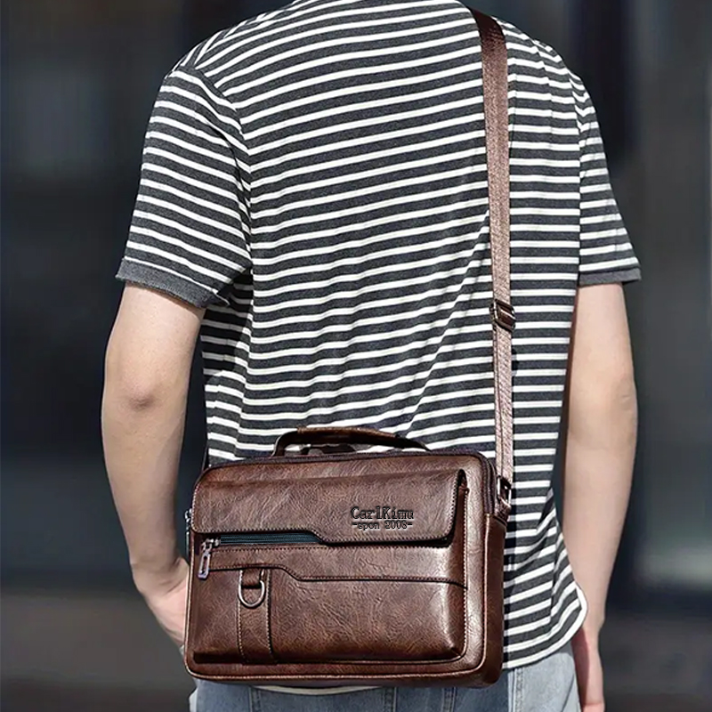Bolsa de ombro estilo neutro para homens e mulheres, adequada para viagens de negócios e fotografia feita de material pu.