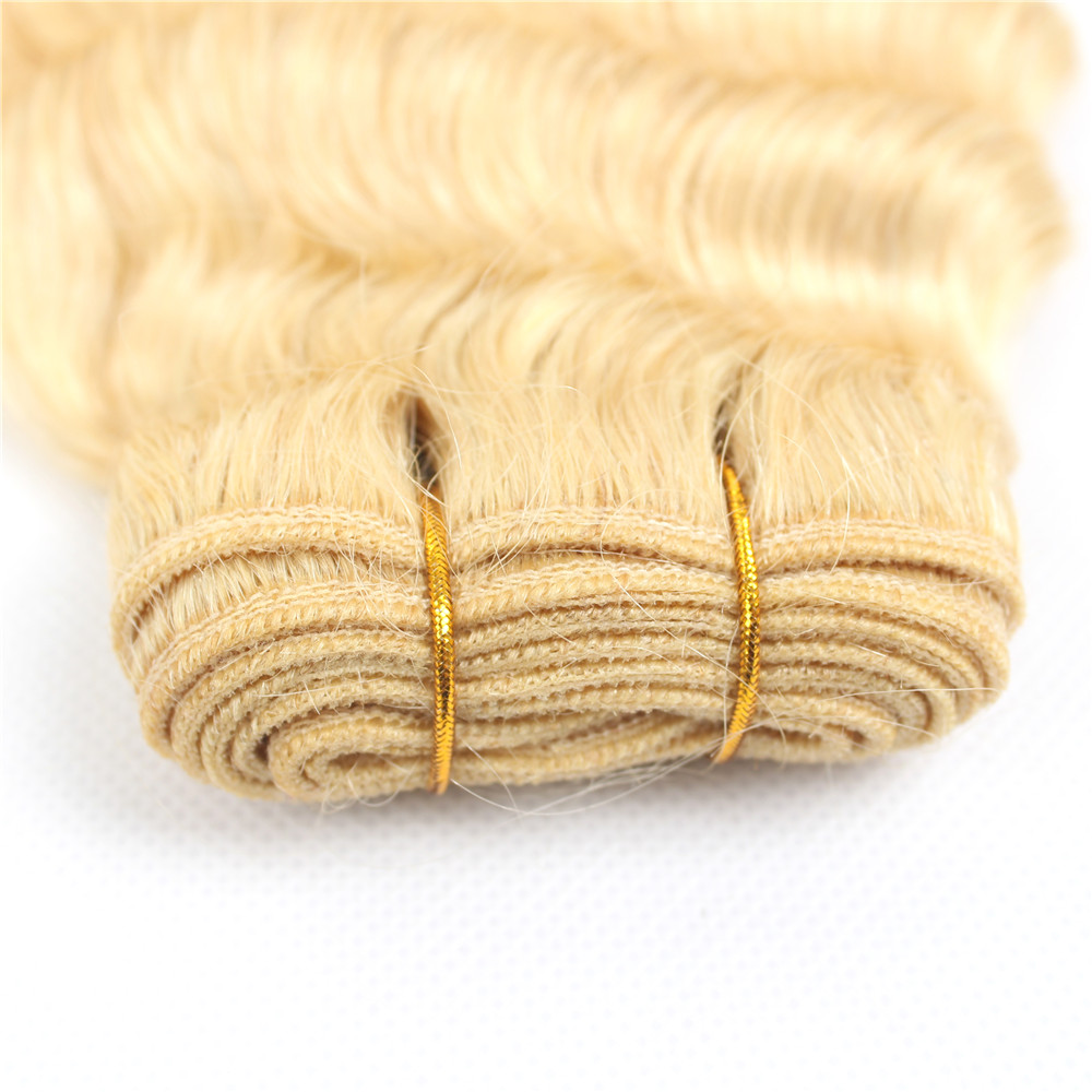 Mechones de cabello humano rizado de onda profunda, rubio miel 613, 150% de densidad, extensión de cabello Remy crudo brasileño Fabeauty 26 28 30 32 pulgadas