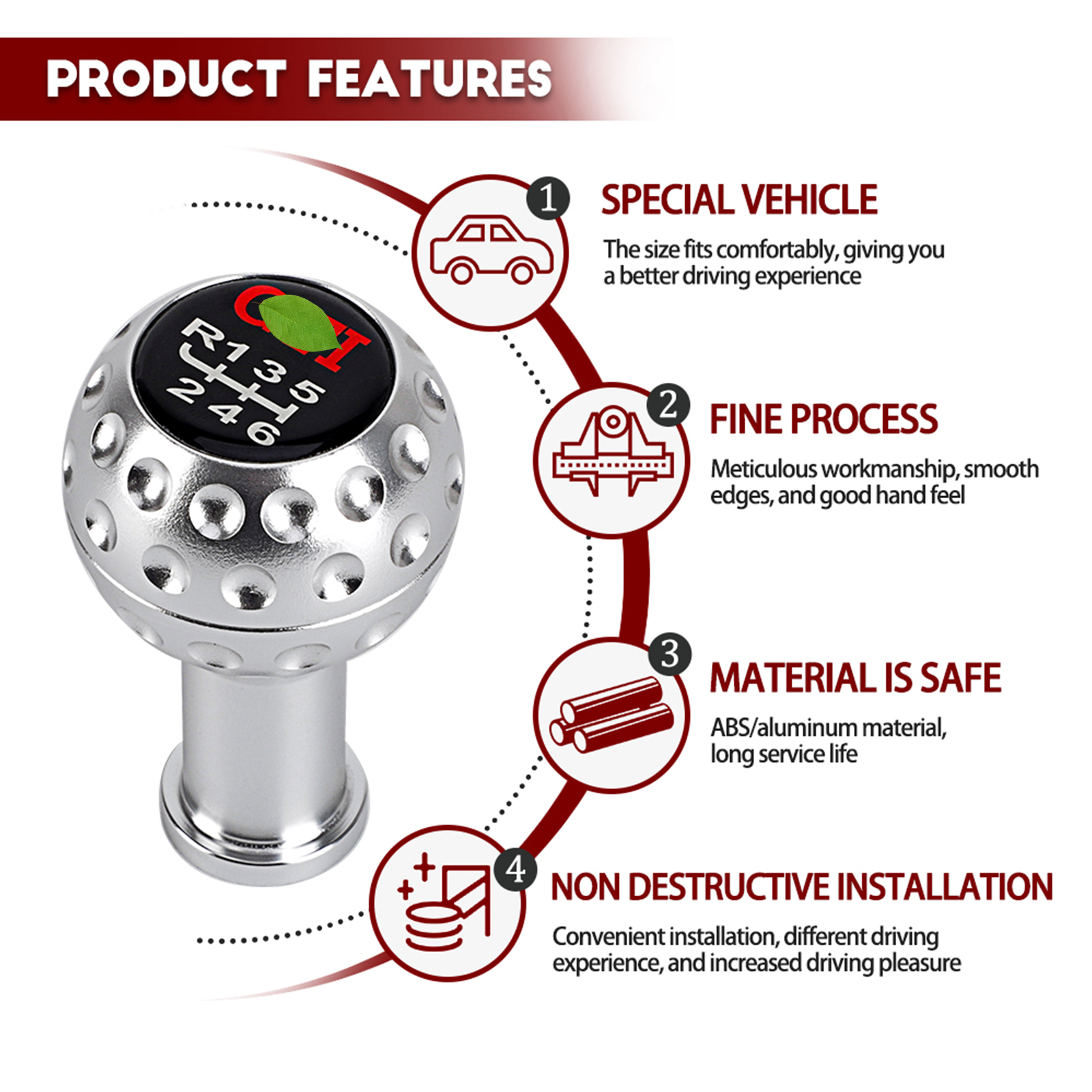 Cnspeed 5 velocidades botão de mudança de engrenagem do carro 6 velocidade manual trans vara cabeça botão alumínio com 3 adaptador