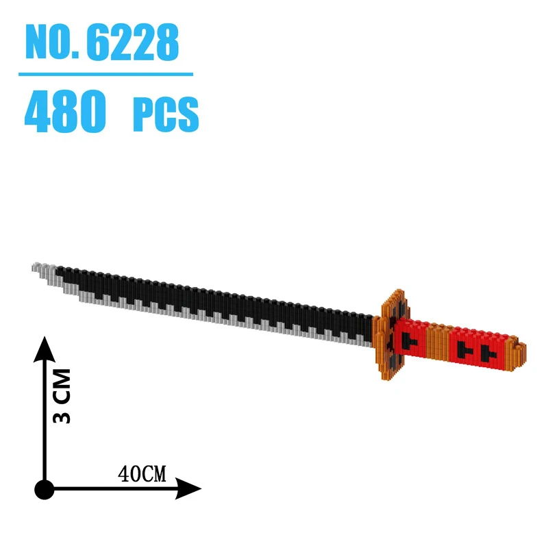 480 ชิ้น Samurai Sword Building Blocks Ninja Blade Katana ญี่ปุ่นอะนิเมะผีเสื้อ Nichirin มีดอิฐของเล่นสําหรับเด็กผู้ใหญ่