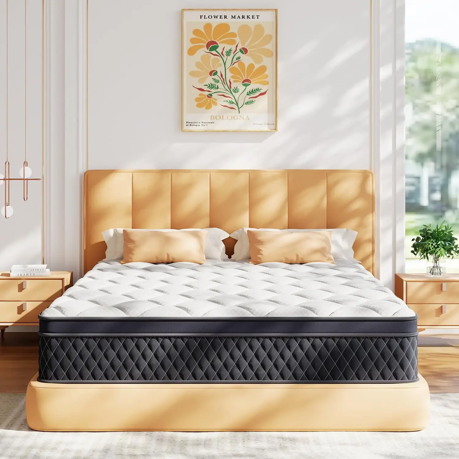 12 Inch Twin Mattress in a Box, Memory Foam Hybrid Mattress with Individually Pocketed Springs for Isolate Motion, Pressure Reli