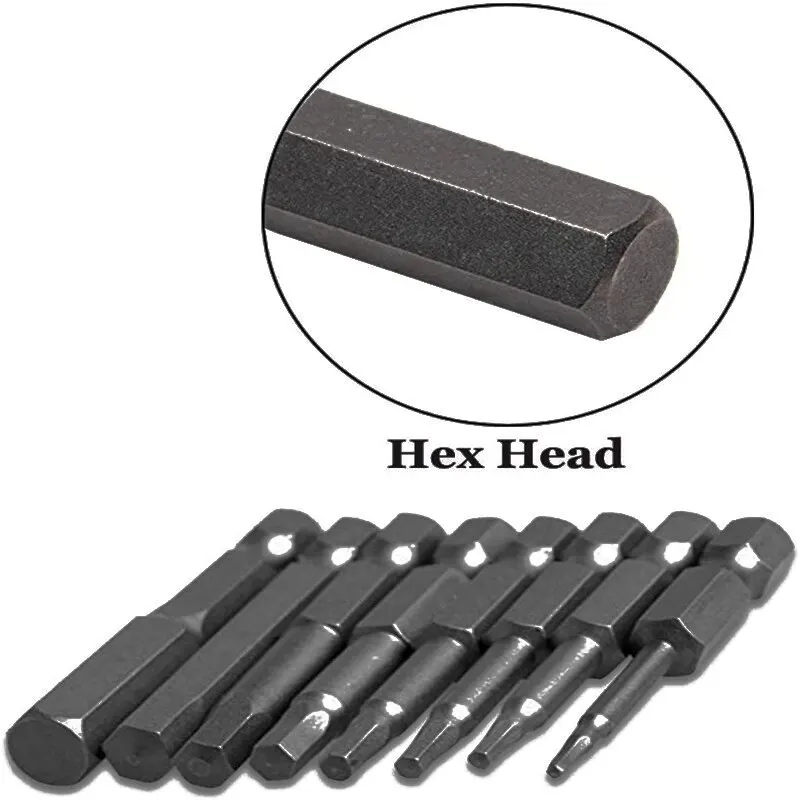 10-teiliges Sechskant-Bit-Set, Multi-Standard, verschleißfest und langlebig, Sechskant-Bit in imperialer Größe, S2-Schraubendreher-Bit aus legiertem Stahl