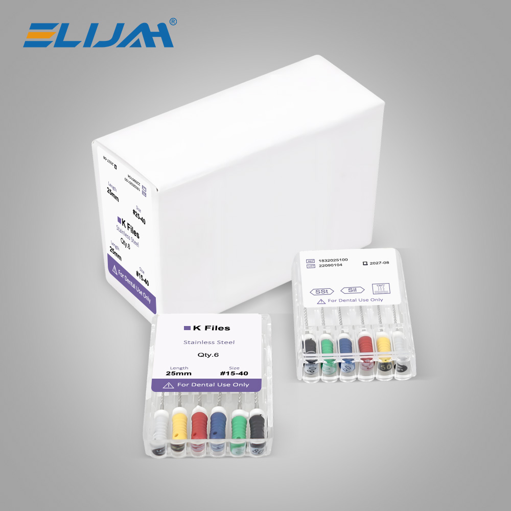 ELIJAH 60Pcs Dental K Files 21mm/25mm Stainless Steel Hand Use Root Canal Files Endodontic Instruments Dentist Treatment Tools