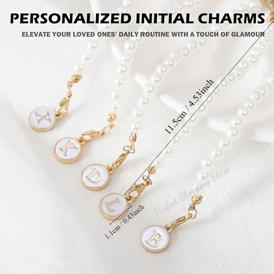 Abalorio de letra para taza Stanley, accesorios de cadena de perlas para asa, vaso de botella de agua, decoraciones de identificación de nombre inicial personalizado