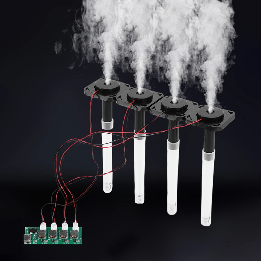 Módulo humidificador de cuatro pulverizadores sin interruptor DC5V, tablero de Control de atomización, interfaz de TYPE-C de nebulizador ultrasónico DIY