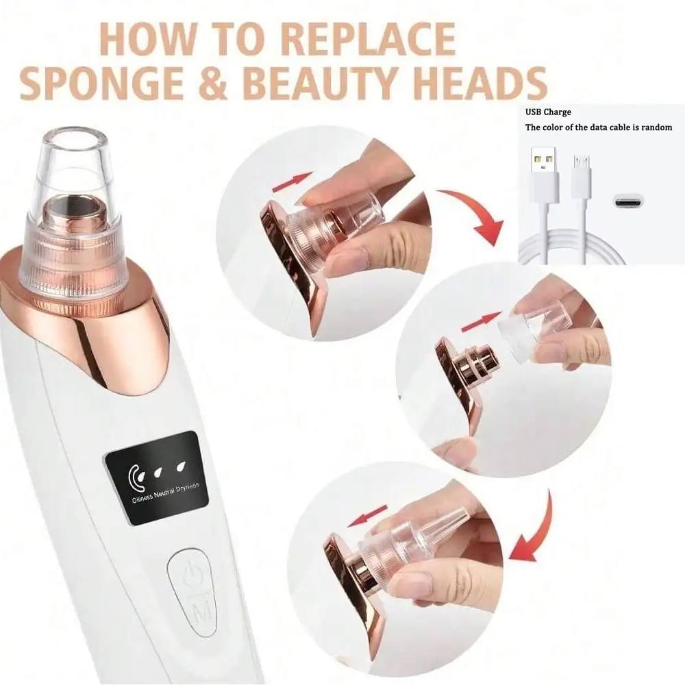 5 พลังดูด Blackhead Remover Pore สูญญากาศ,ผู้หญิง Blackhead Remover Pore สูญญากาศ,FacialPoreCleaner ชุดสําหรับผู้ใหญ่ ExtractorTool