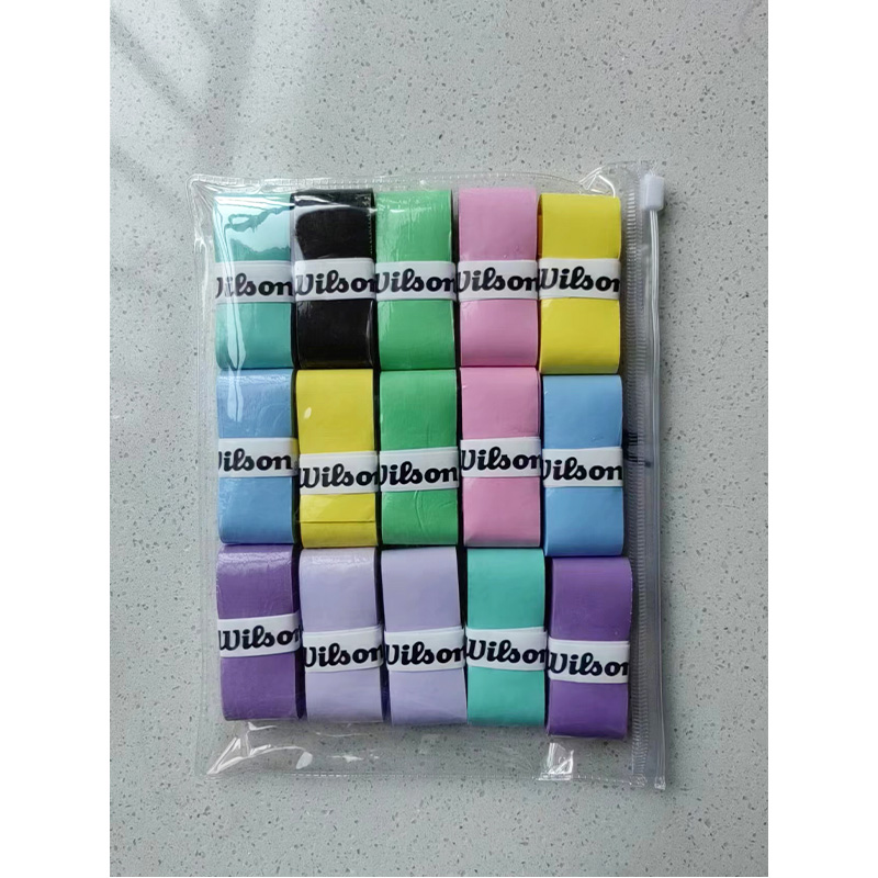 15PCS Wilson ไม้เทนนิส Overgrip เหงื่อ Band Absorption Grip PU แบดมินตันแร็กเก็ต Handle Grip เทนนิส Griptape พาเดลแร็กเก็ต Grip