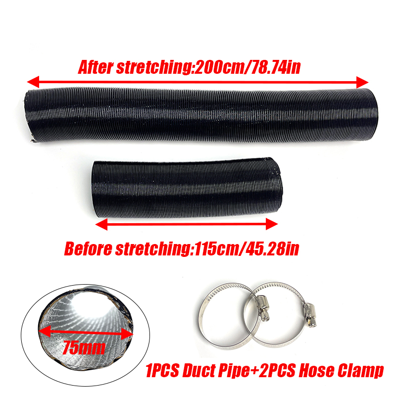 空気ディーゼルヒーター 75 ミリメートル直径 200 センチメートル長さダクトパイプチューブホース出口排気ジョイナーコネクタベバスト Eberspaecher
