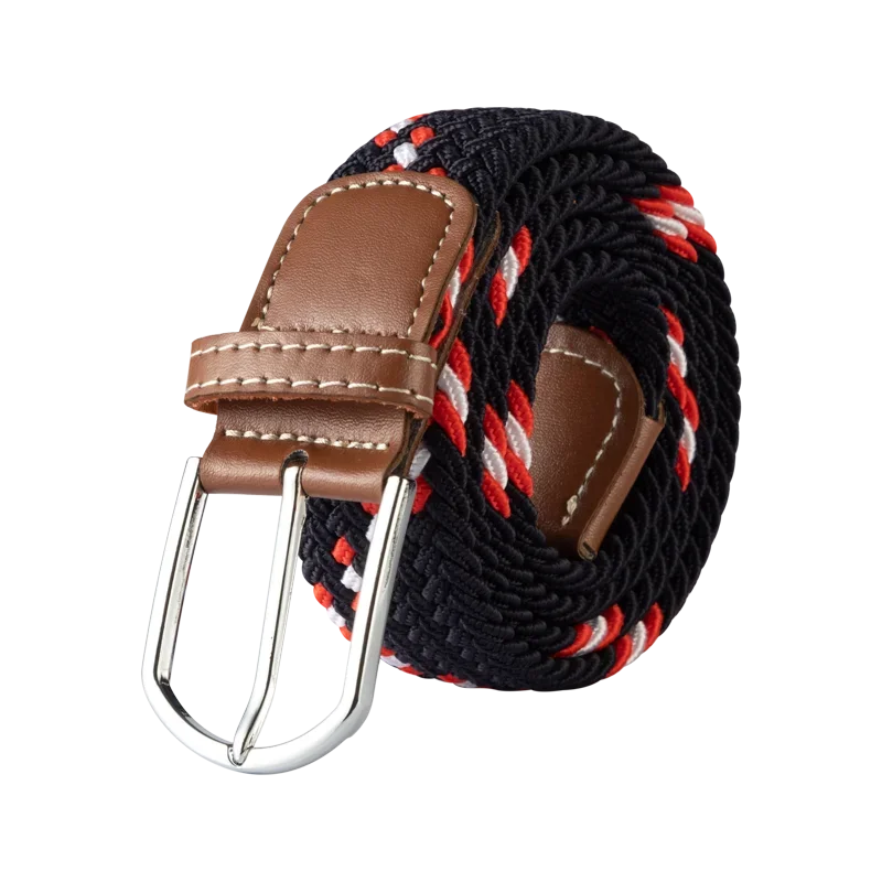 Cinturón informal tejido de tela elástica Unisex, hebilla de Pin, lona elástica trenzada expandible, cinturón de ocio Simple y elegante para hombres y mujeres