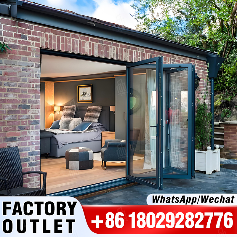 Hermosa puerta plegable blanca para sistema de seguimiento, puerta plegable de acero inoxidable 304 con extremo plano lateral automático