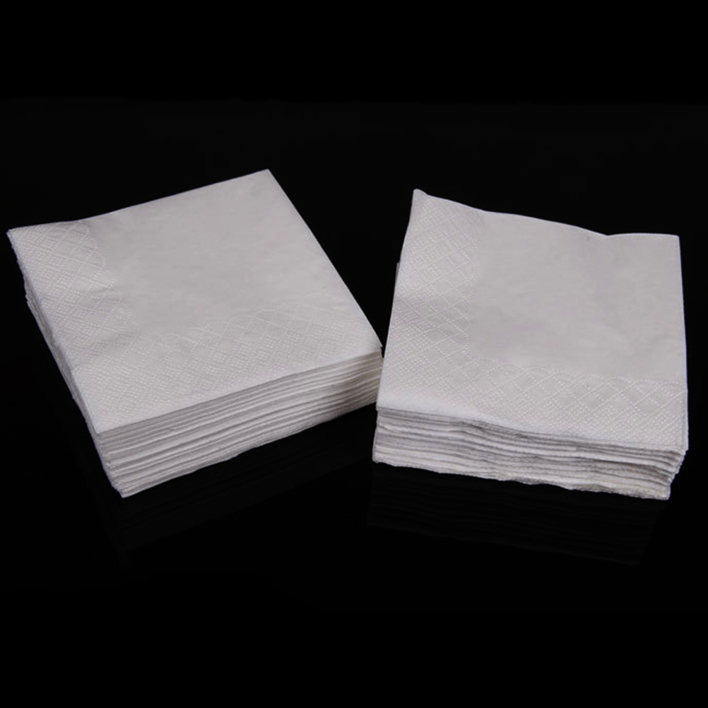 Lot de serviettes carrées en lin pour restaurant, 2 plis, serviettes en papier, décorations de table blanches, 300 feuilles