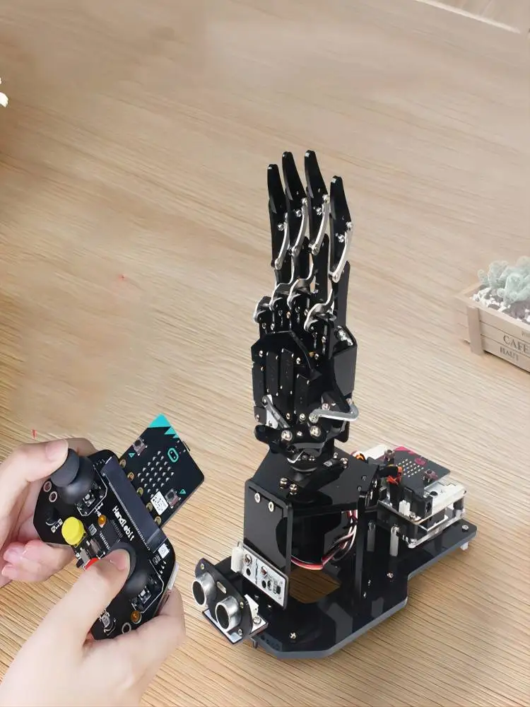 6 Dof Robotic Bionic Hand Manipulator Palm with 5 Fingers Project For Microbit Robot DIY Kit V2 Programmable Robot Starter Kit