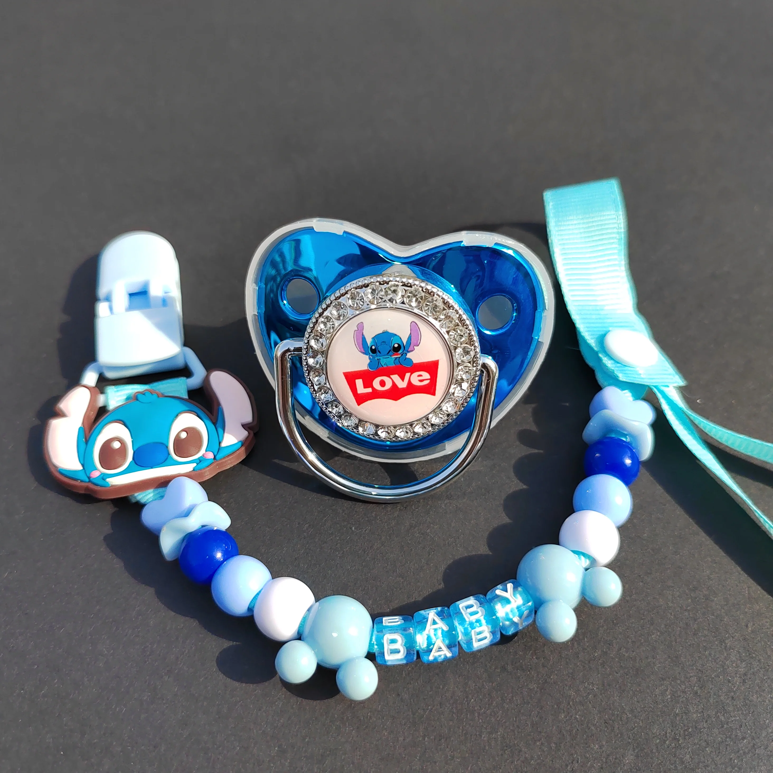 Disney Bán Bé Núm Vú Và Núm Vú Giả Kẹp BPA Free BPA Thời Dẻo Silicone Cho Em Bé Vàng Bling Sơ Sinh Giả Núm Vú