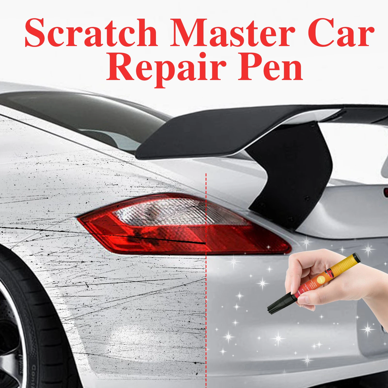 Pluma reparadora de rayaduras de coche, pluma de pintor de retoque, reparación de superficies, aplicador profesional, eliminador transparente de arañazos para coche negro