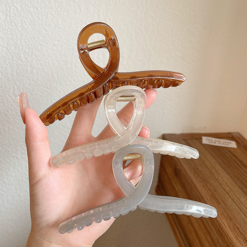 Kunststoff Transparent Große Größe Haar Klaue Mode Damen Haar Clips Frauen Haar Zubehör Kopfbedeckung Pferdeschwanz Haarnadeln Kopfbedeckung