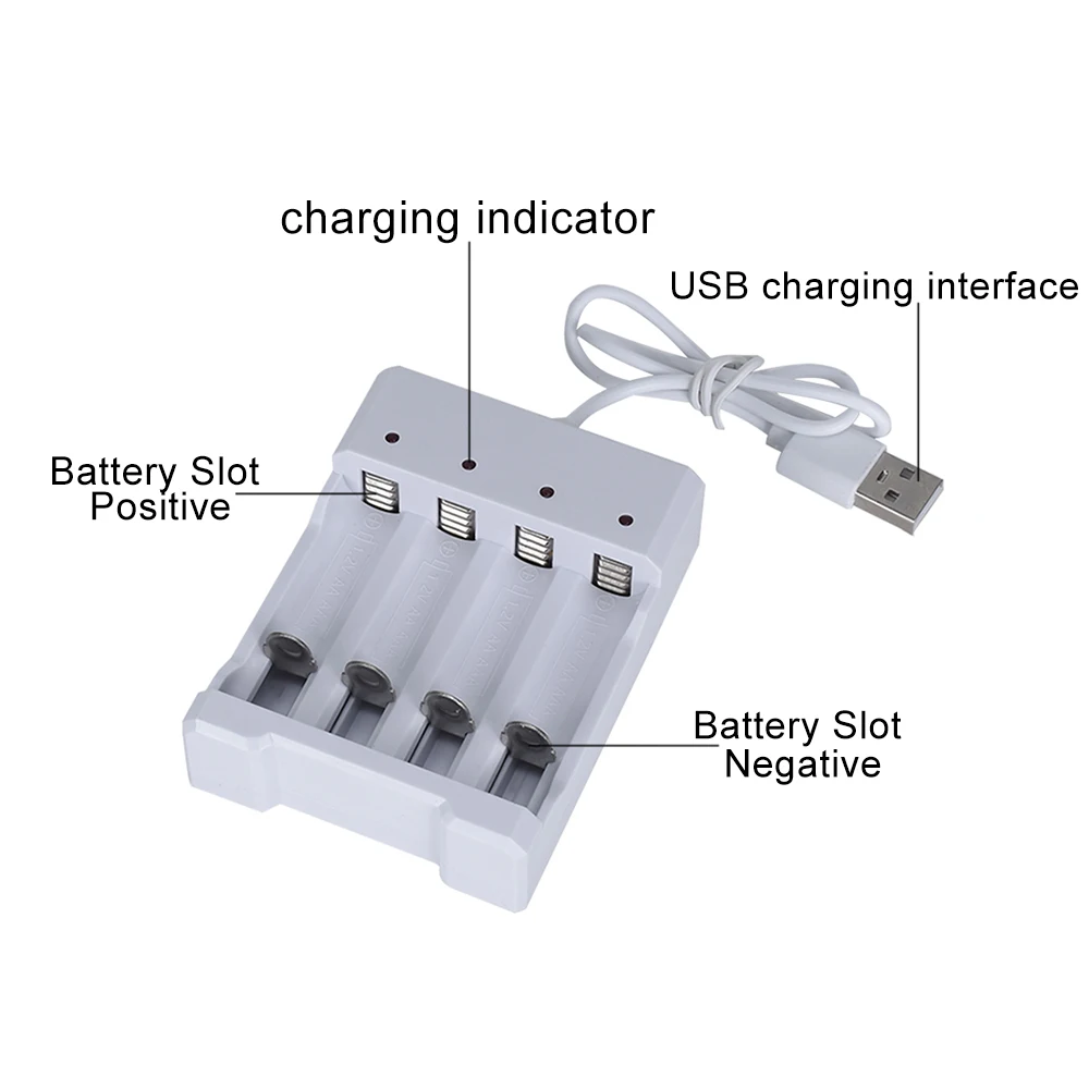 Mới Cao Cấp Khe Cắm USB 3/4 Sạc Nhanh Sạc Bảo Vệ Ngắn Mạch AAA Và Pin Sạc AA Ga